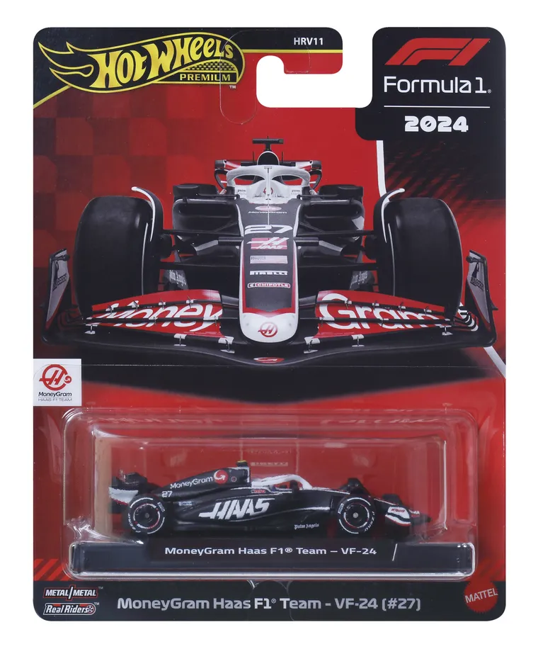 Hot Wheels, Premium, Formula 1, MoneyGram Haas F1 Team - VF-24 (#27), masina, JBM22