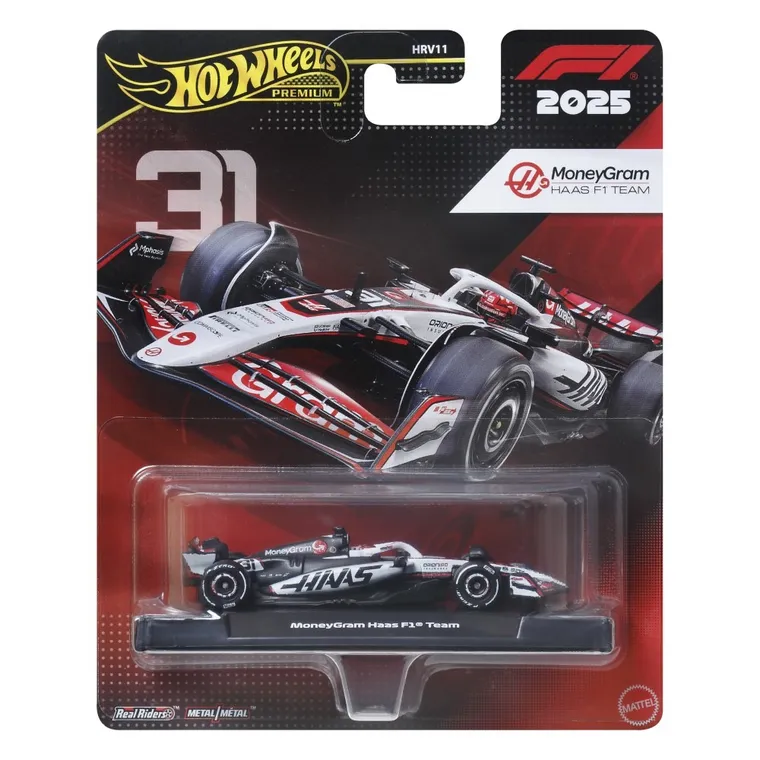 Hot Wheels, Premium, Formula 1, MoneyGram Haas F1 Team (#31), masina, JKD78