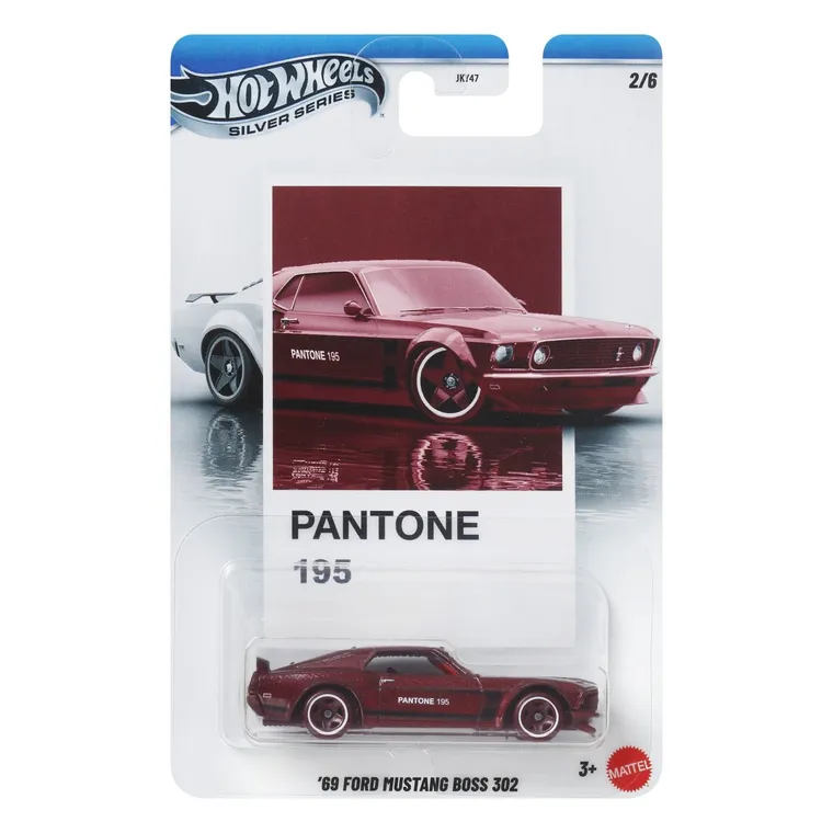 Hot Wheels, Silver Series Pantone, '69 Ford Mustang Boss 302, masina, scara 1:64, JKY48