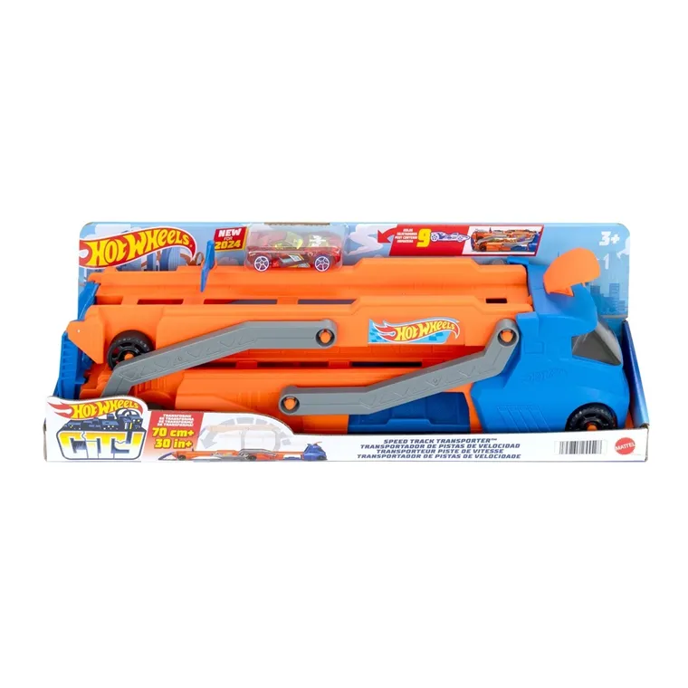 Hot Wheels, Speed Track Transporter pentru 9 masini, scara 1:64