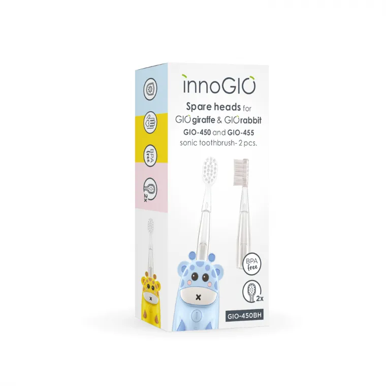 InnoGIO, capete de periuta de schimb pentru periuta de dinti GIOgiraffe si GIOrabbit
