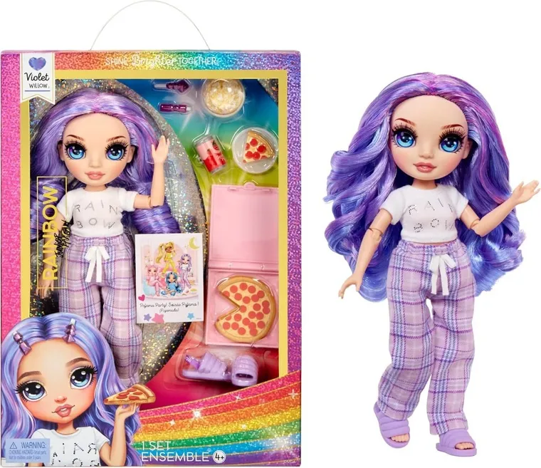 Junior High PJ Party Fashion Doll, Violet, papusa fashion
