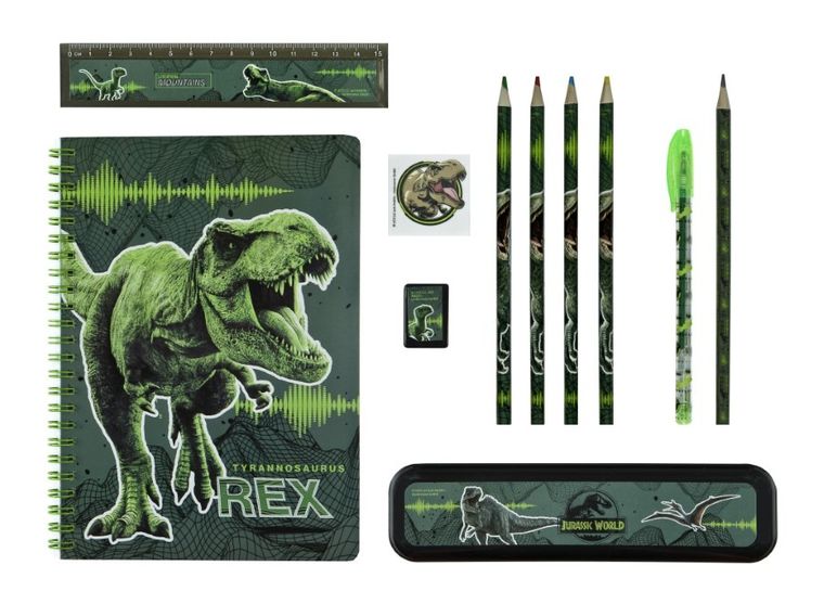 Jurassic World, set de rechizite scolare, 7 elemente