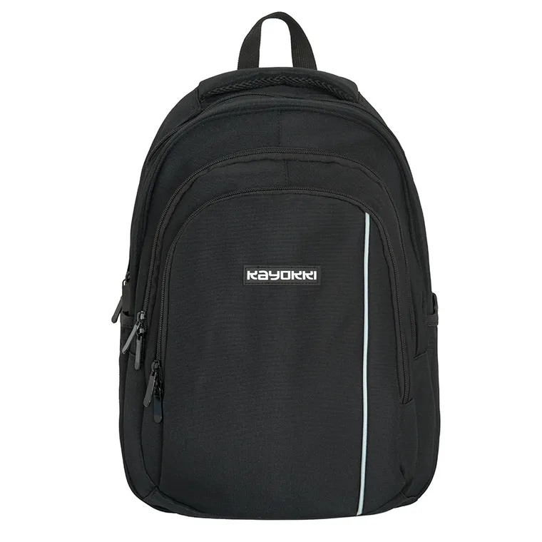 Kayokki, ghiozdan, 2 compartimente, Basic, negru