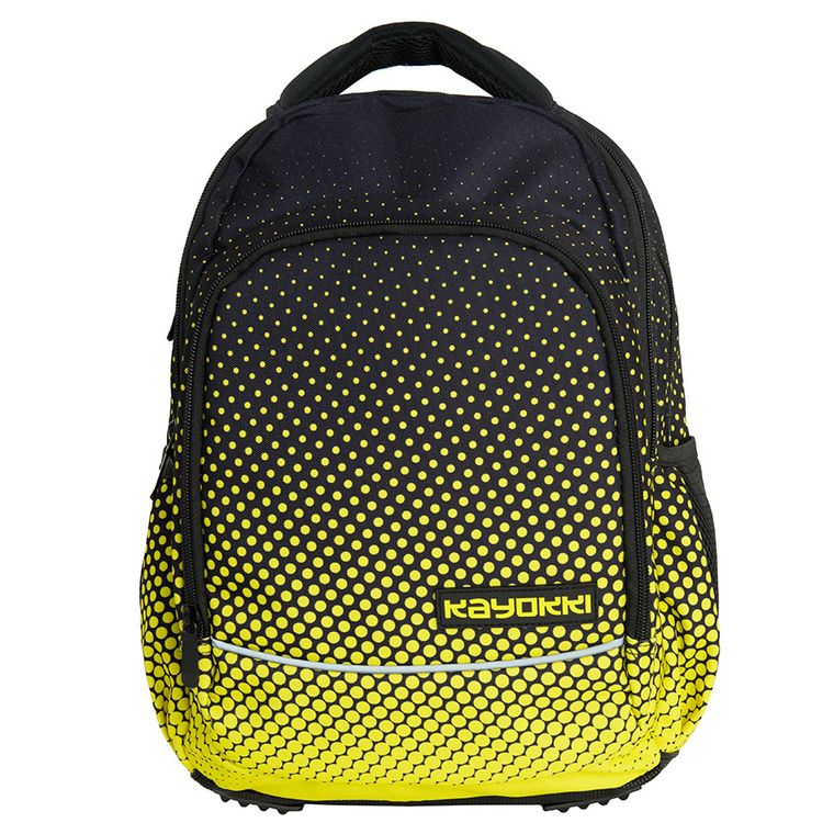 Kayokki, ghiozdan, 2 compartimente, Ombre, negru-galben