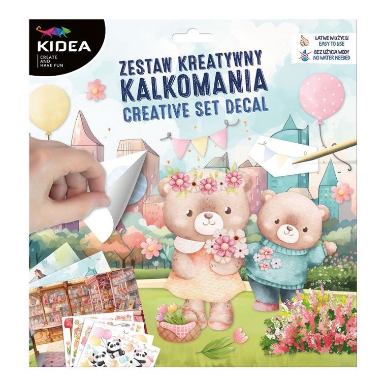 Kidea, autocolant, set creativ, ursuleti de plus