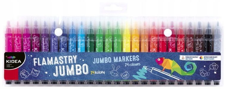 Kidea, carioci jumbo, 24 culori