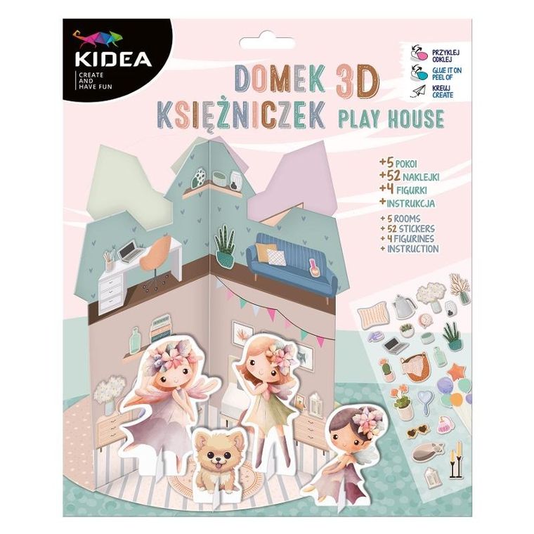 Kidea, casa de printesa 3D, set creativ