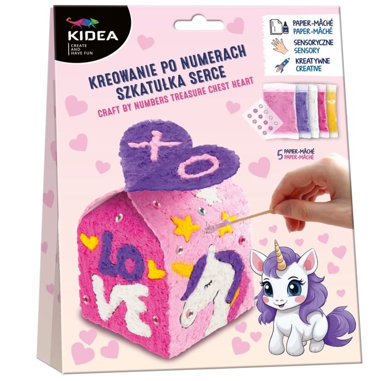 Kidea, Creatie prin numere, Cutie inima, set creativ