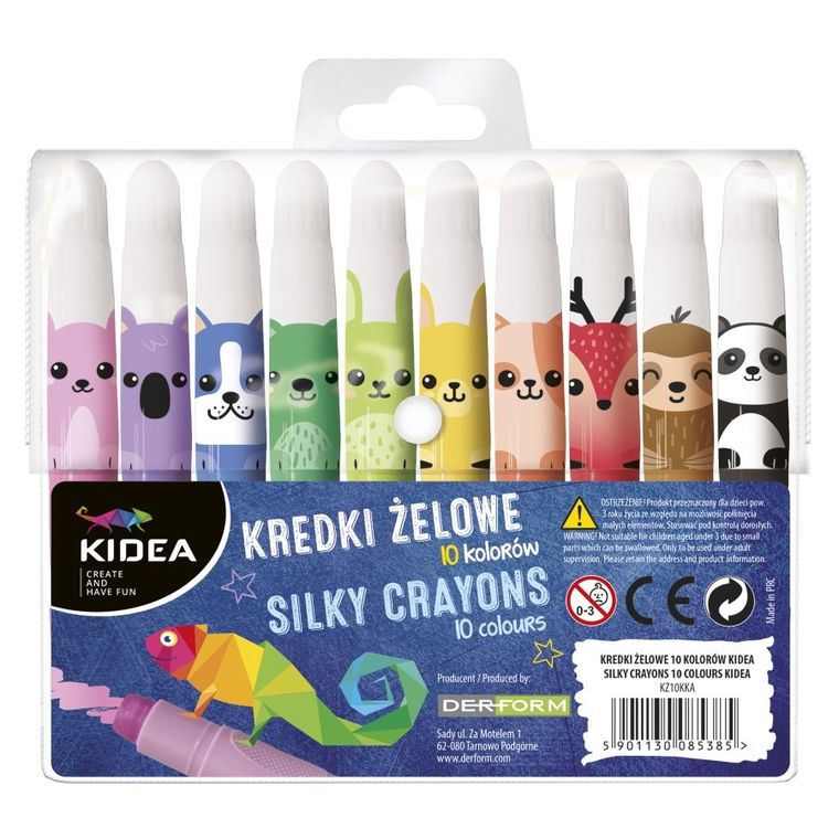 Kidea, creioane gel, 10 culori