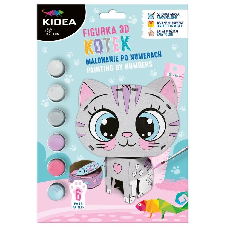 Kidea, figurina 3D, painting by numbers, pisoi