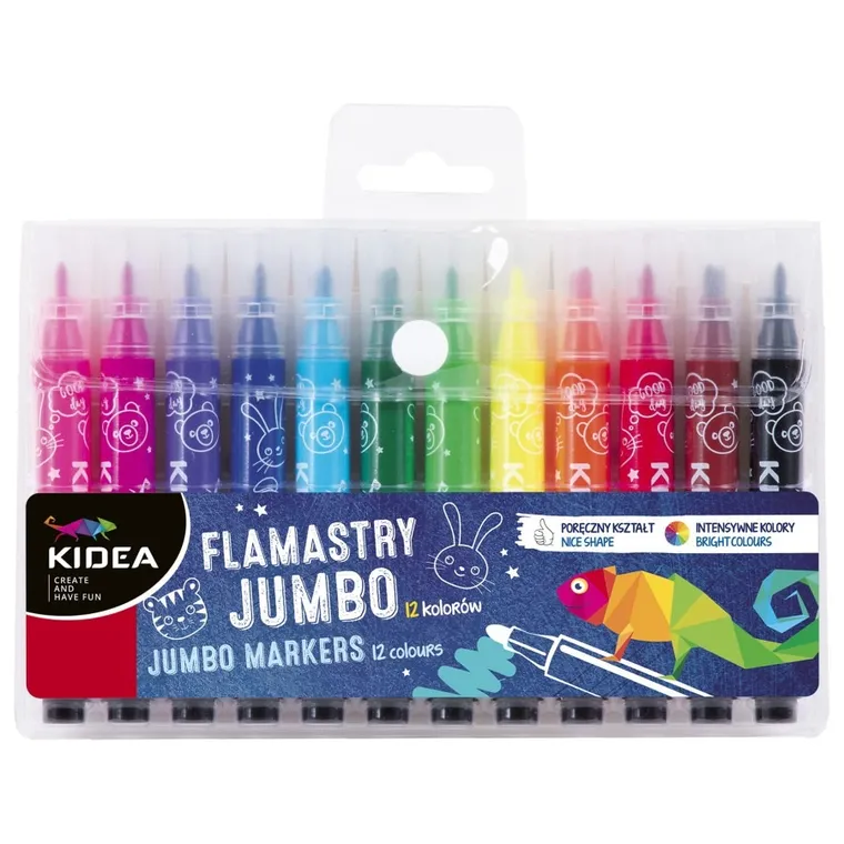 Kidea, markere jumbo, 12 culori