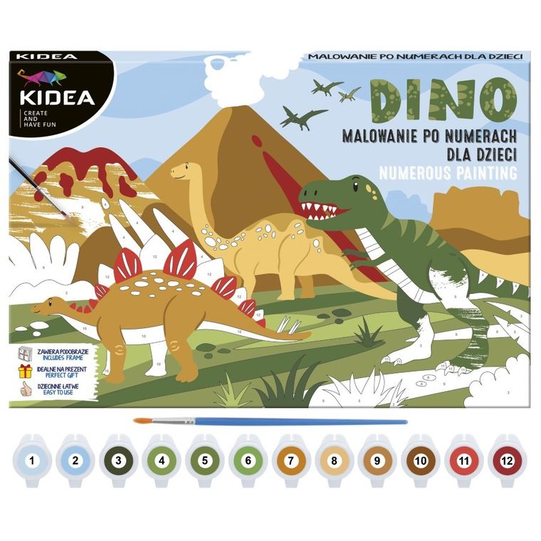 Kidea, pictura pe numere, dinozauri