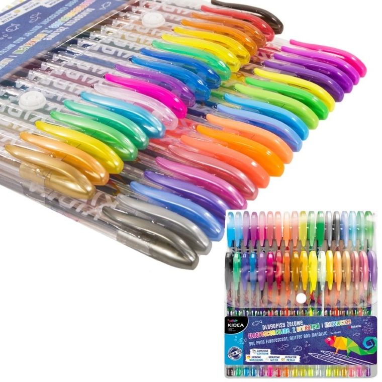 Kidea, pixuri cu gel, 36 culori