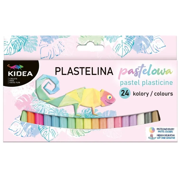 Kidea, plastilina pastel, 24 culori