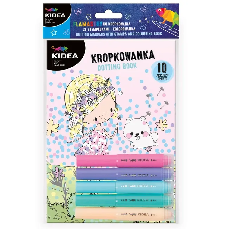 Kidea, set de carioci cu carte de colorat