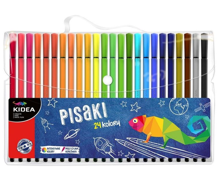 Kidea, set de markere + etui, 24 culori