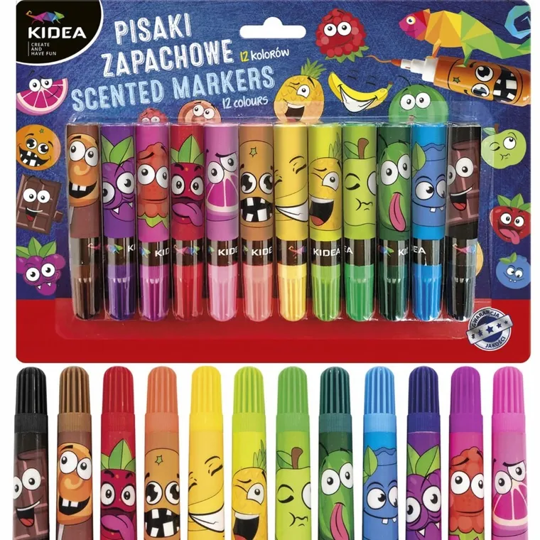 Kidea, set de markere, parfumat, 12 culori