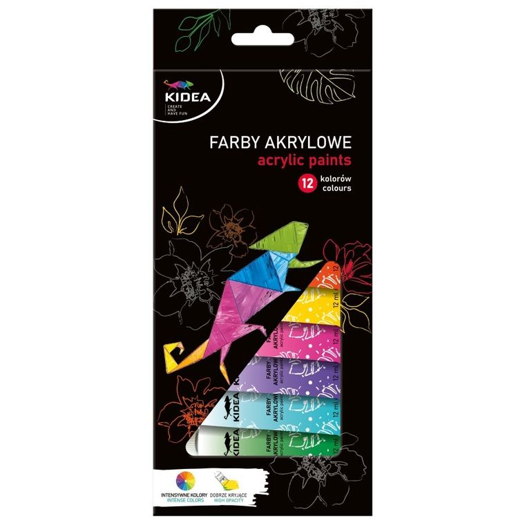 Kidea, vopsele acrilice, 12-12ml