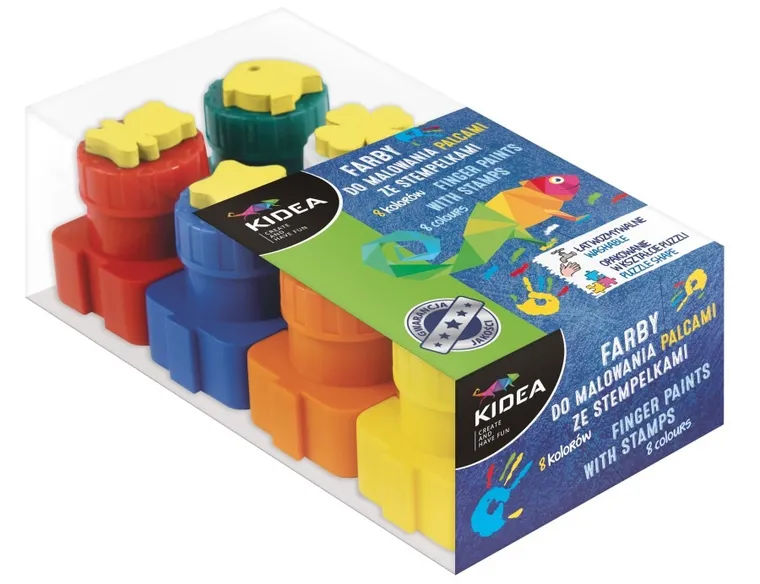Kidea, vopsele pentru degete, 8 buc.