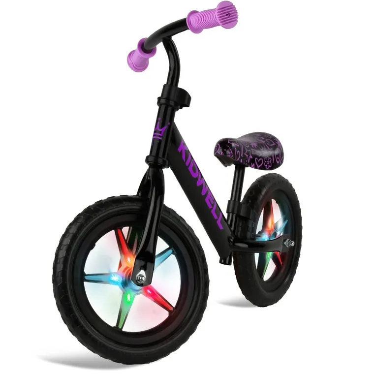 Kidwell, Rebel LED, bicicleta fara pedale, neon roz