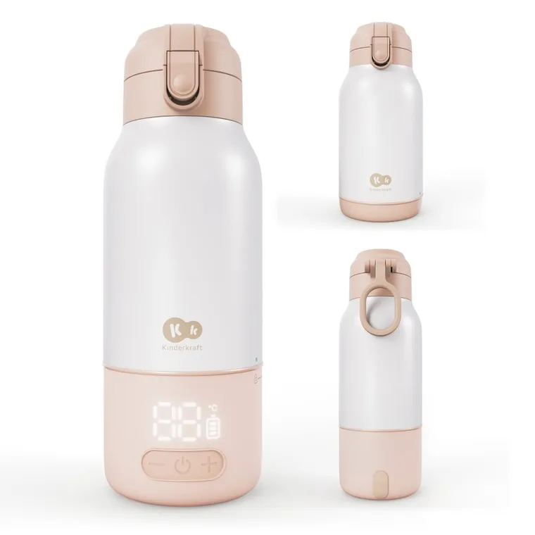 Kinderkraft, Gaja, incalzitor mobil de lapte si termos 2in1, bej, 500 ml