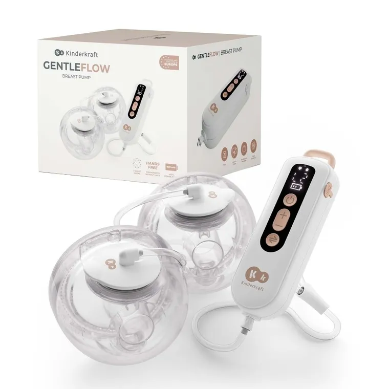 Kinderkraft, Hands-Free, pompa electrica dubla pentru san GentleFlow, Gold