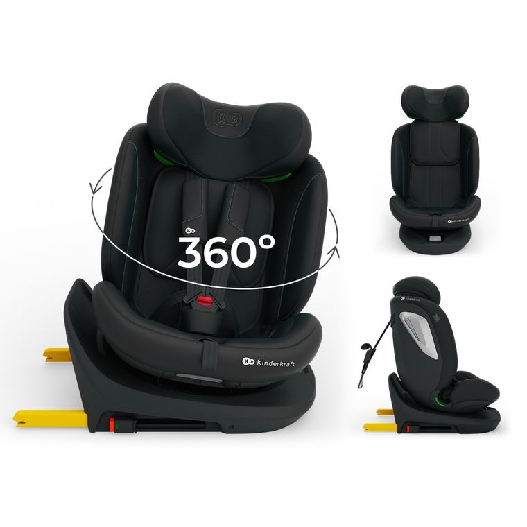 Kinderkraft, I-Grow 2 Plus, scaun auto, i-Size, negru, 40-150 cm