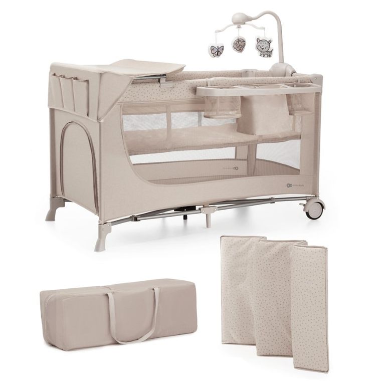 Kinderkraft, Joy 2, patut de volaj cu accesorii, 3in1, Beige