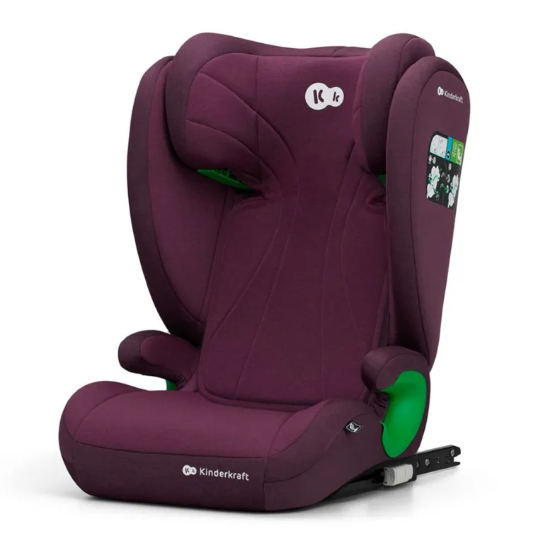 Kinderkraft, Junior Fix 2, I-Size, scaun auto pentru copii, Cherry Pearl, 100-150 cm, 15-36 kg