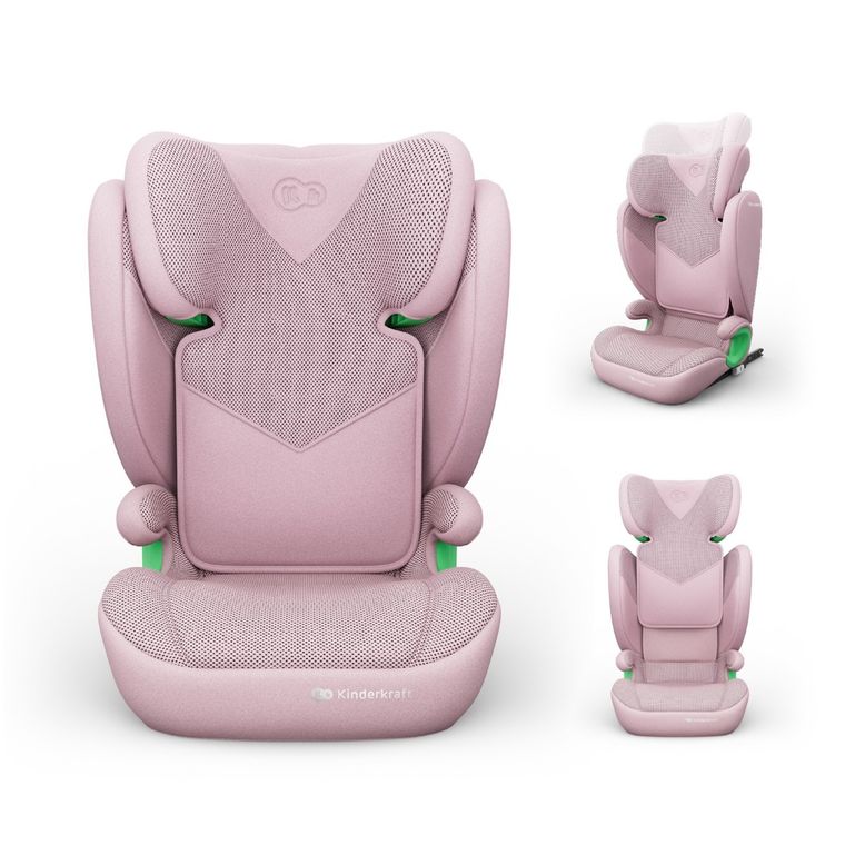 Kinderkraft, Junior Fix 2 Plus, i-Size, scaun auto, pink, 100-150 cm