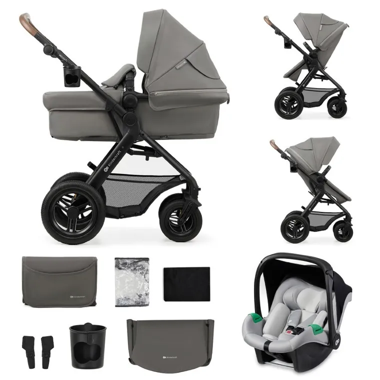 Kinderkraft, Moov 2 Air, carucior multifunctional, 3w1, Light Grey