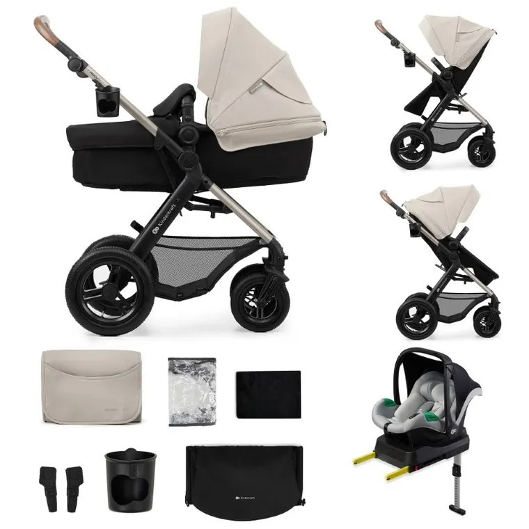 Kinderkraft, Moov 2, Air Wheels, carucior multifunctional 4in1, Moonlight Grey