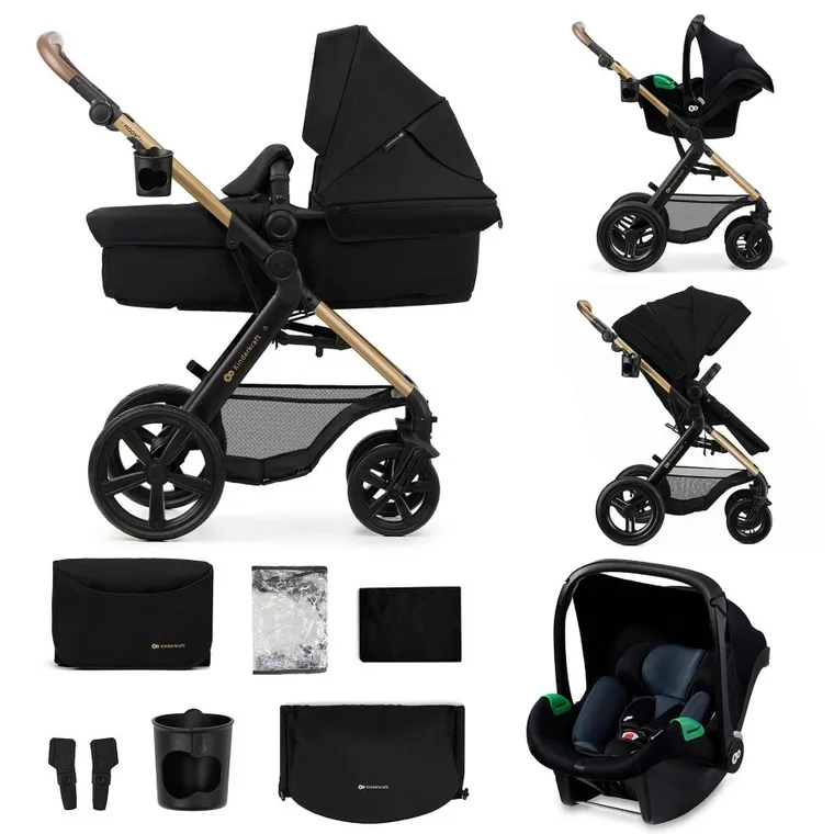 Kinderkraft, Moov 2 XL Air, carucior multifunctional, Pure Black