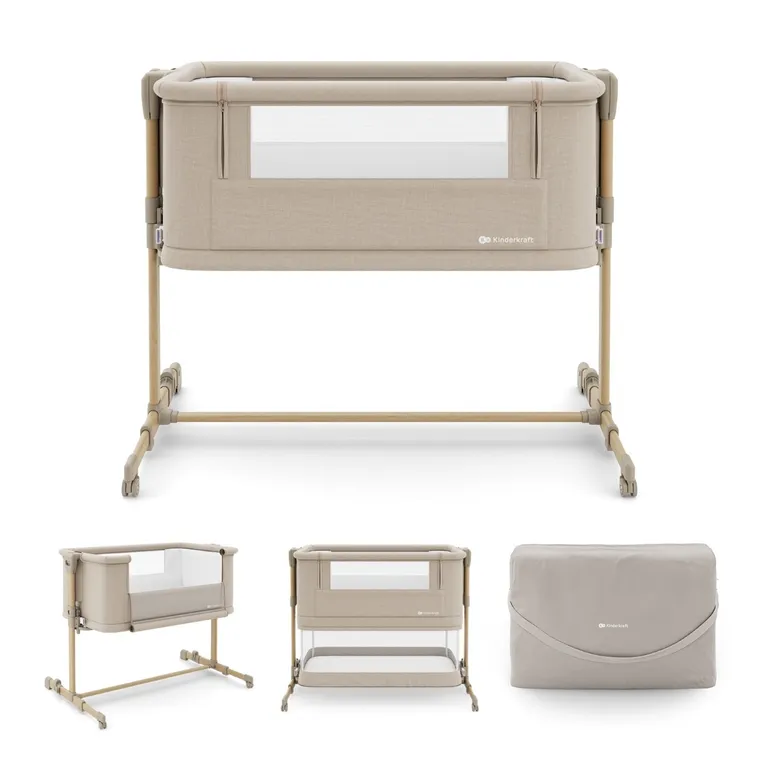 Kinderkraft, Nestee Grow 2, patut suplimentar, beige wood