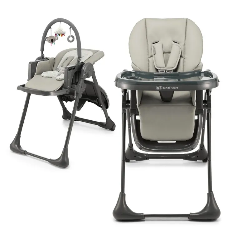 Kinderkraft, Tummie, scaun de masa pliabil 2 in 1, Grey