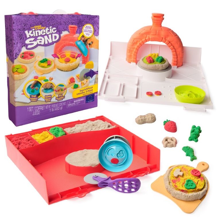 Kinetic Sand, Pizza, set de joaca cu nisip kinetic si accesorii