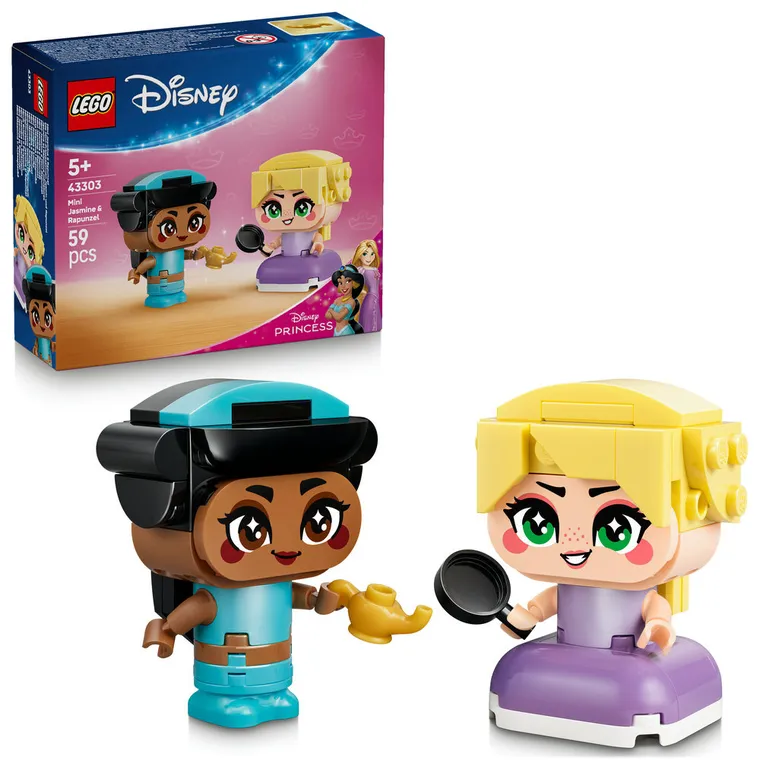 LEGO Disney Princess, Miniprintesele Jasmine si Rapunzel, 43303