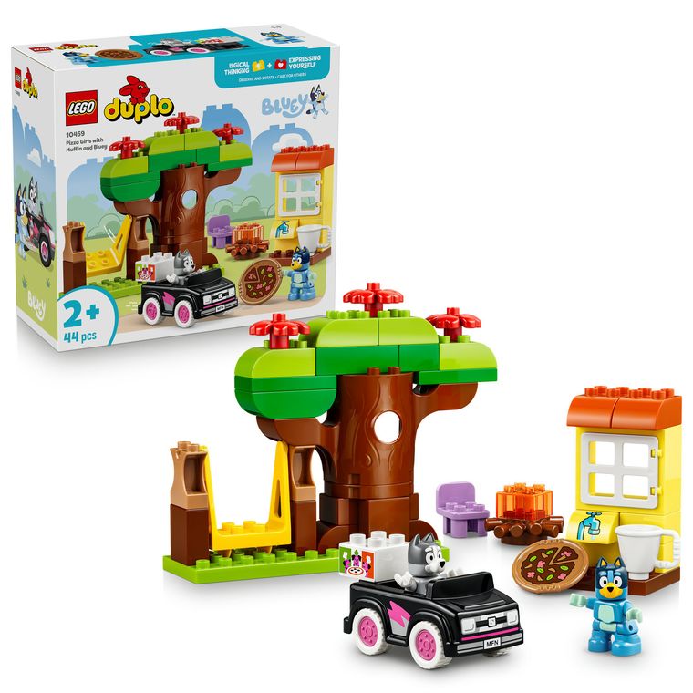 LEGO DUPLO Bluey, Muffin si Blue, fetele care aduc pizza, 10469