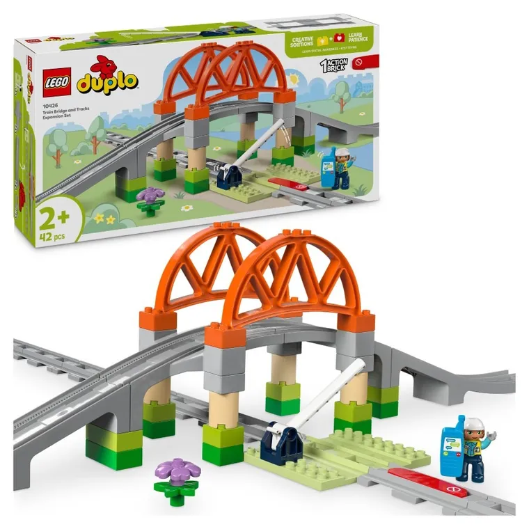 LEGO DUPLO, Set de extindere Pod si sine de cale ferata, 10426