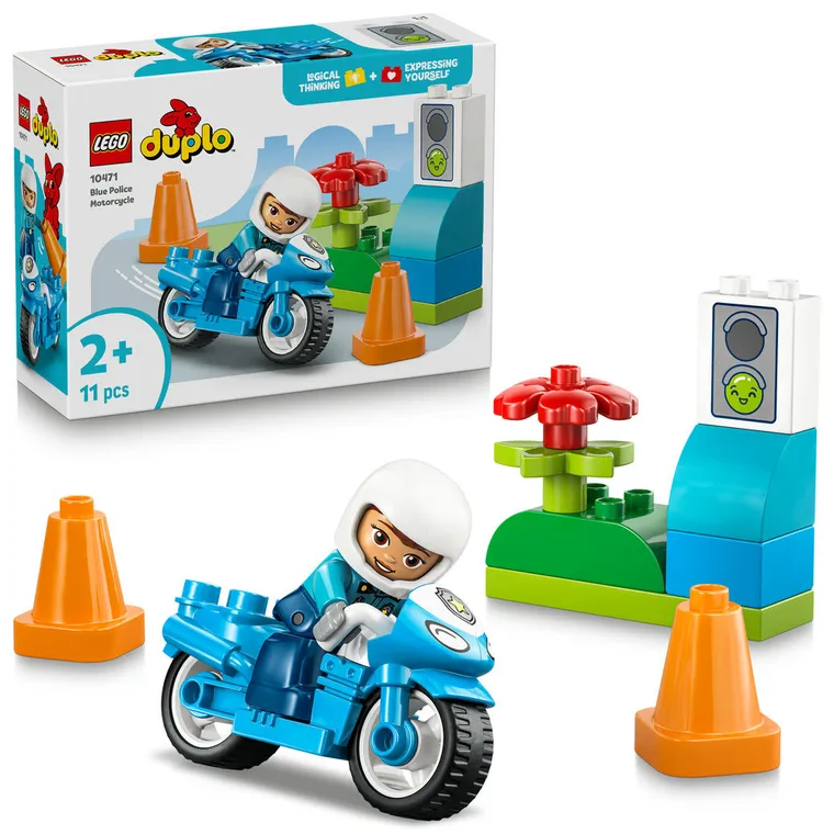LEGO DUPLO Town, Motocicleta albastra de politie, 10471
