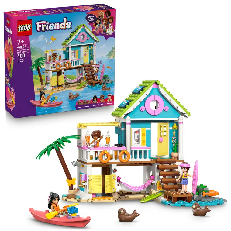 LEGO Friends, Casa pe plaja cu foci, 42699