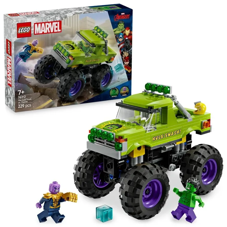 LEGO Marvel, Hulk in vehicul de teren contra lui Thanos, 76312
