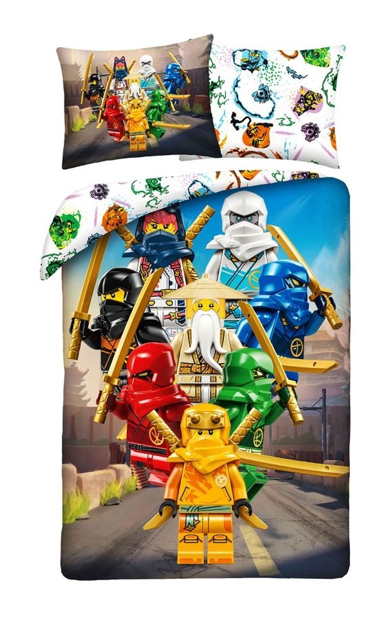 LEGO, set lenjerie de pat single, bumbac, 160-200 cm