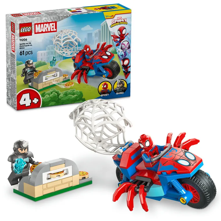 LEGO Spidey, Spidey pe motocicleta vs Rhino, 11206