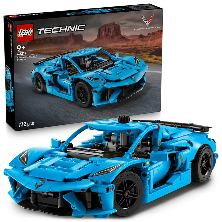 LEGO Technic, Chevrolet Corvette Stingray albastru, 42217