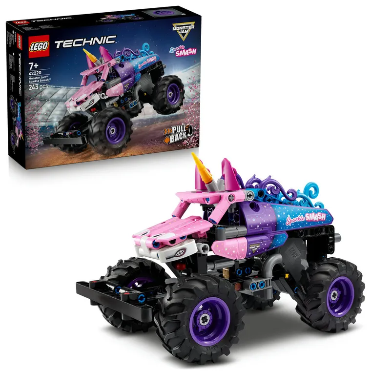 LEGO Technic, Monster Jam Sparkle Smash cu motor cu arc, 42220