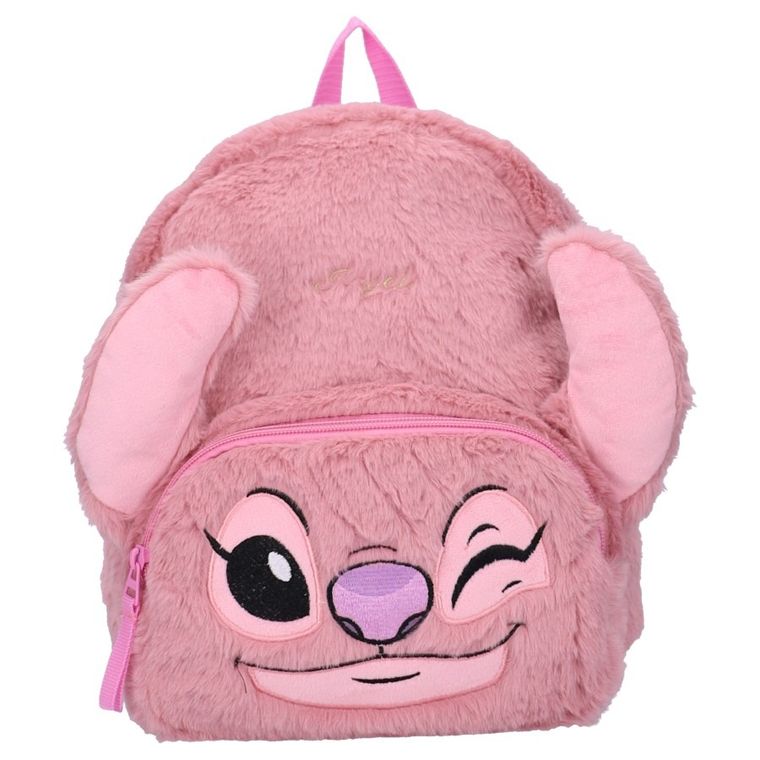 Lilo si Stitch, Fluffy Festival, rucsac din plus pentru prescolar, roz