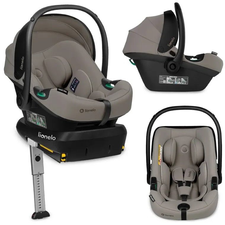 Lionelo, Astrid, i-Size, scaun auto cu baza, Beige Taupe