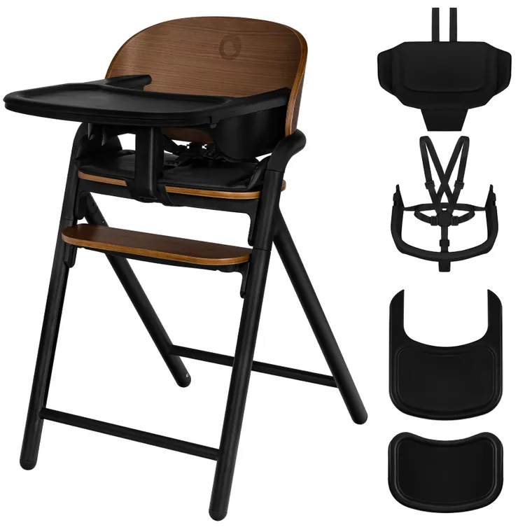 Lionelo, Celia, scaun multifunctional din lemn 3in1, Black Wood